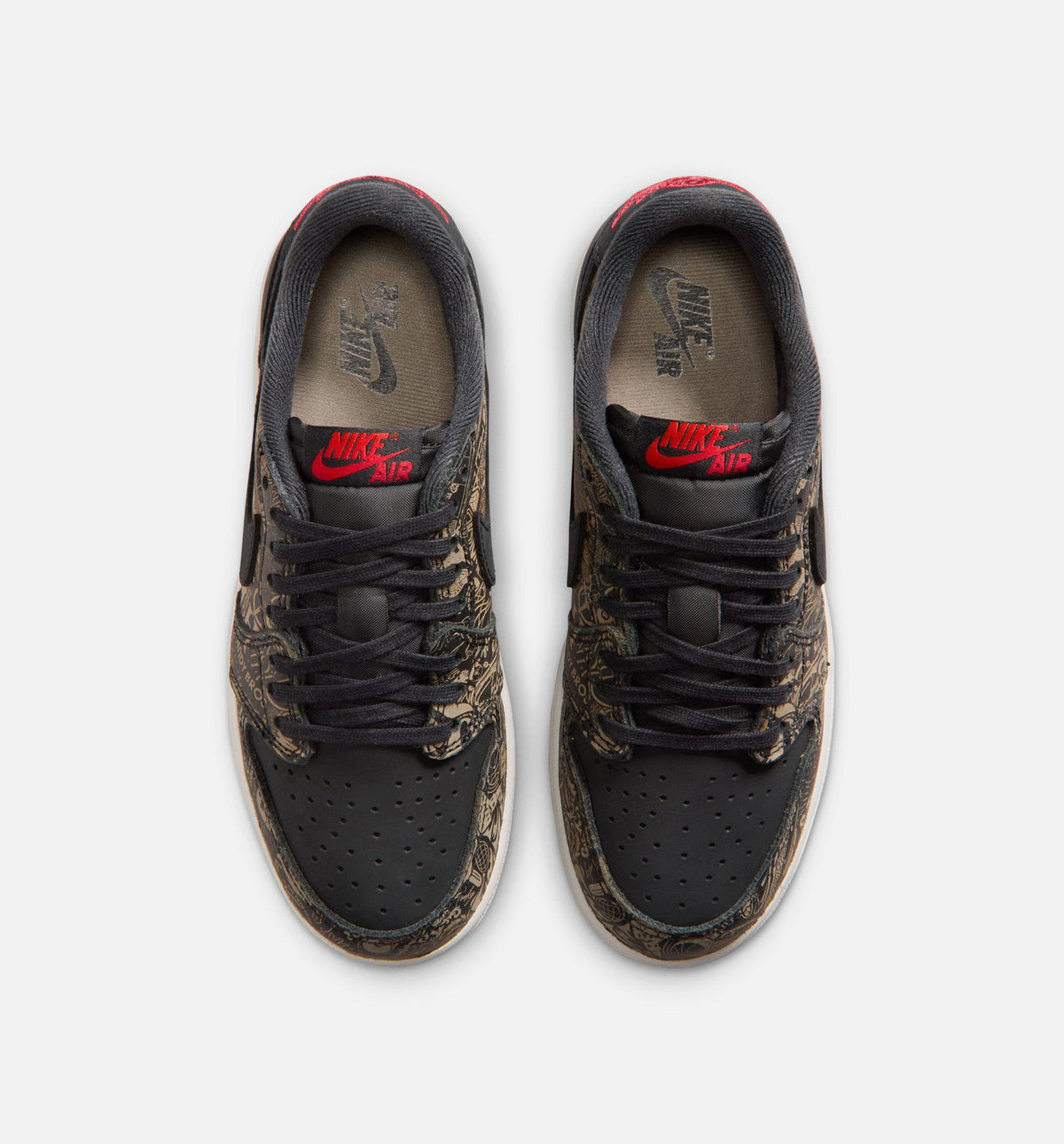 Air Jordan 1 Retro Low OG Laser Black and Varsity Red Grade School Lifestyle Shoe