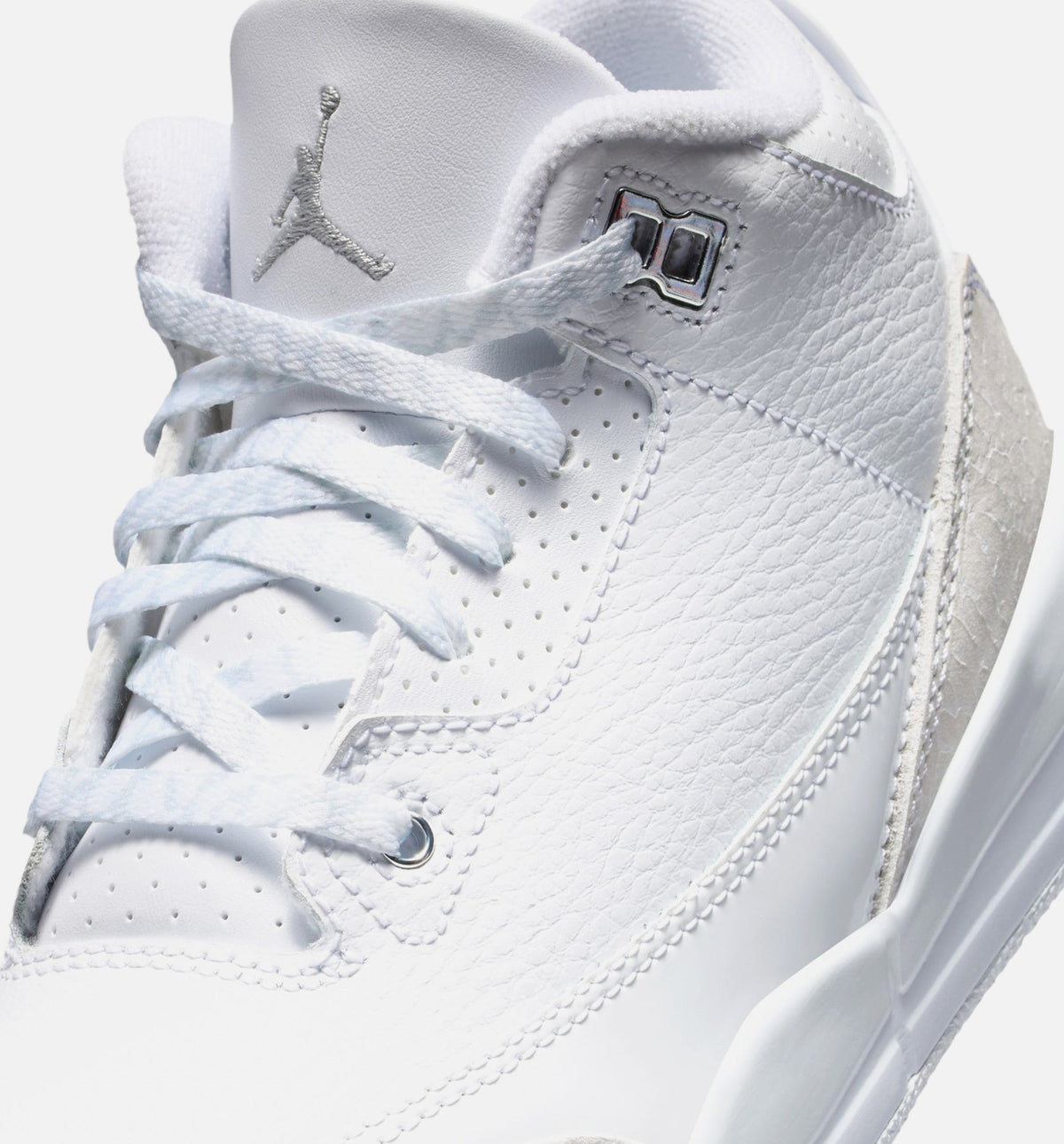 Air Jordan 3 Retro White and Silver Preschool Lifestyle Shoe