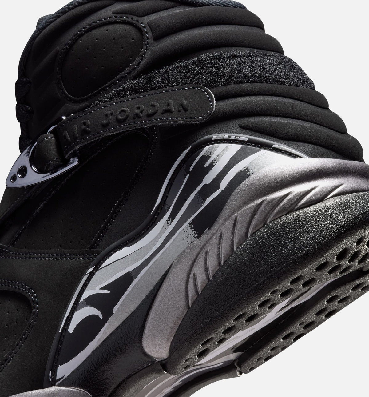 Air Jordan 8 Retro Chrome Black and Light Graphite Men's Lifestyle Shoe