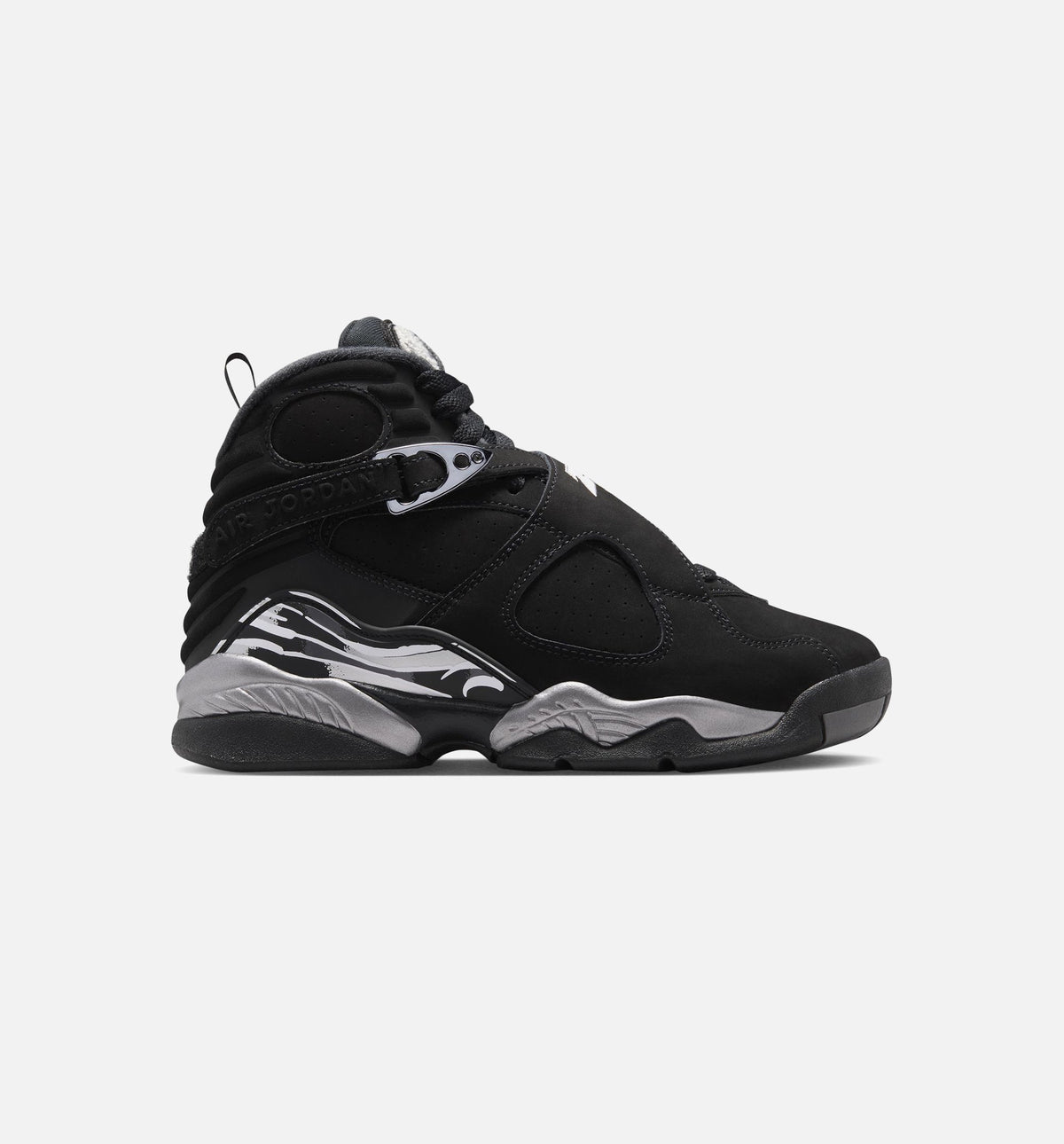 Air Jordan 8 Retro Chrome Black and Light Graphite Grade School Lifestyle Shoe