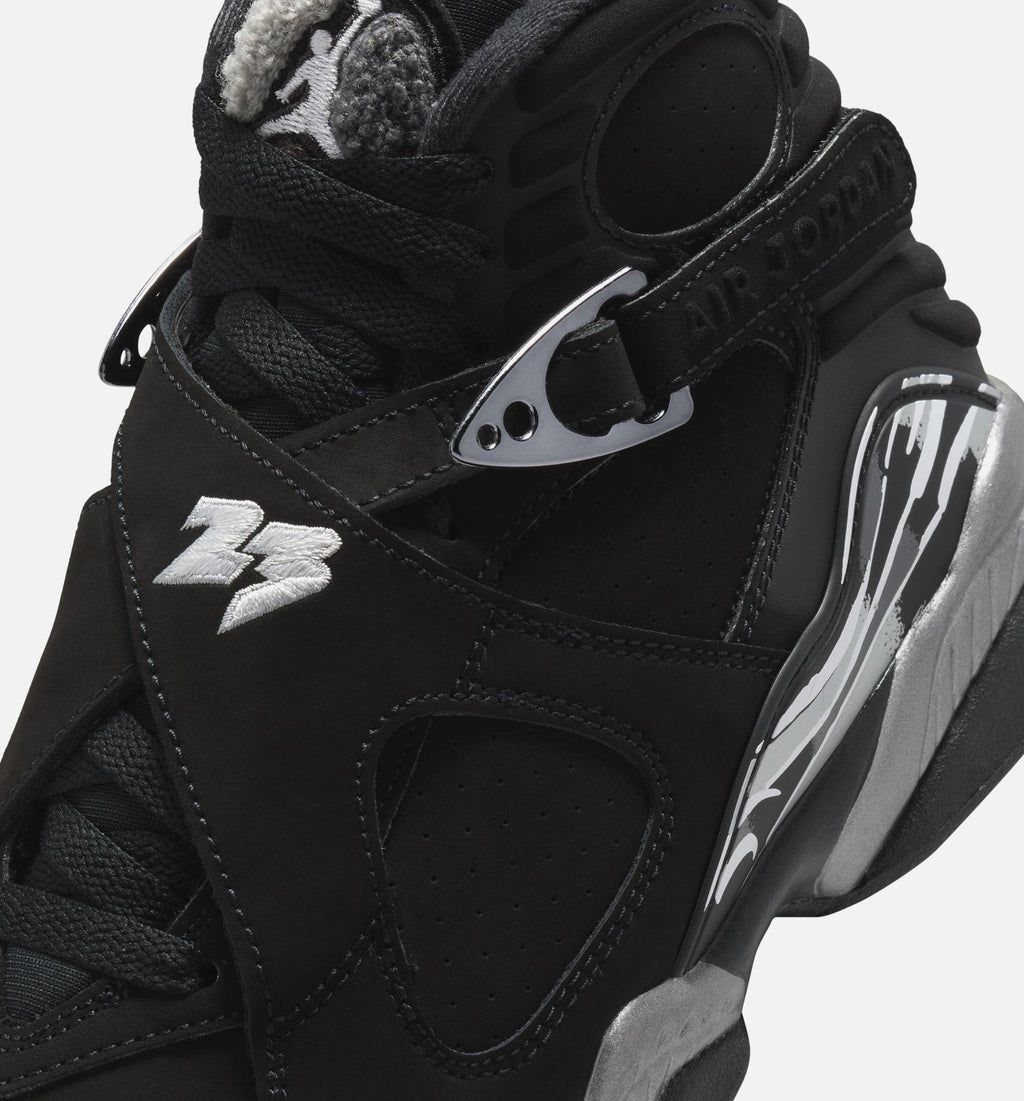 Air Jordan 8 Retro Chrome Black and Light Graphite Grade School Lifestyle Shoe