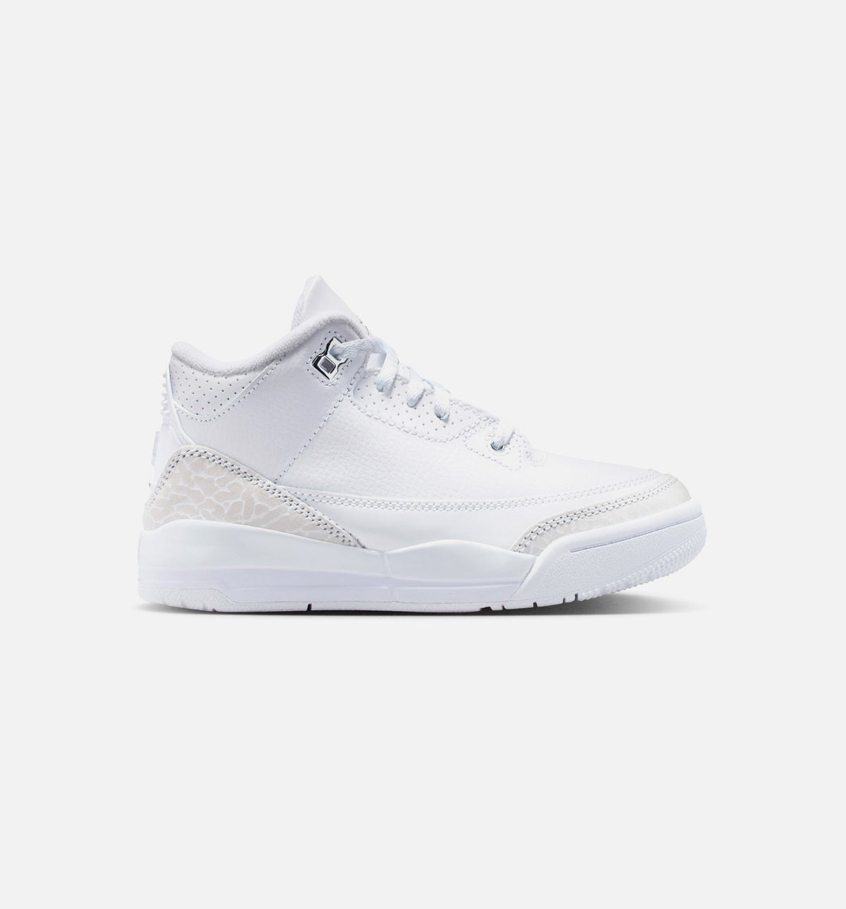 Air Jordan 3 Retro White and Silver Preschool Lifestyle Shoe