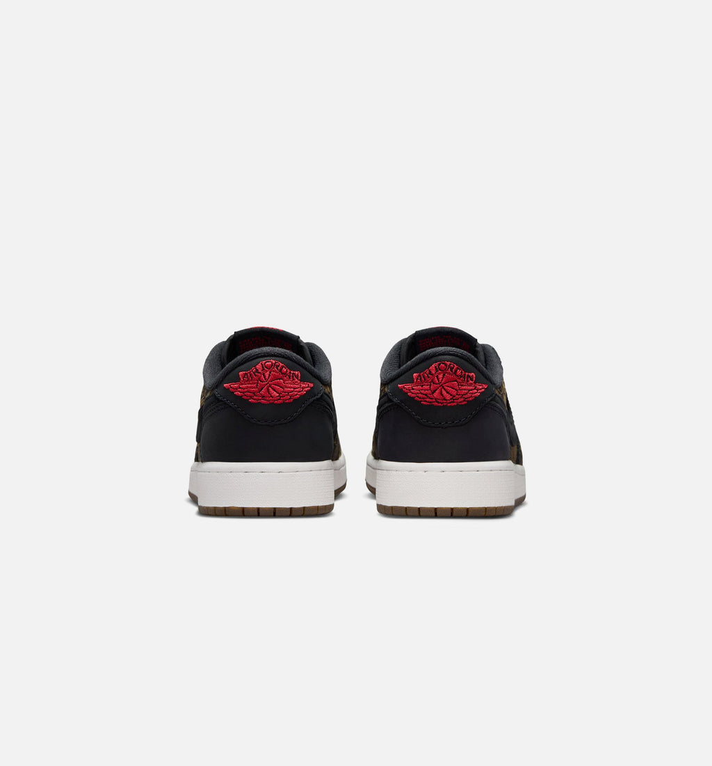 Air Jordan 1 Retro Low OG Laser Black and Varsity Red Grade School Lifestyle Shoe