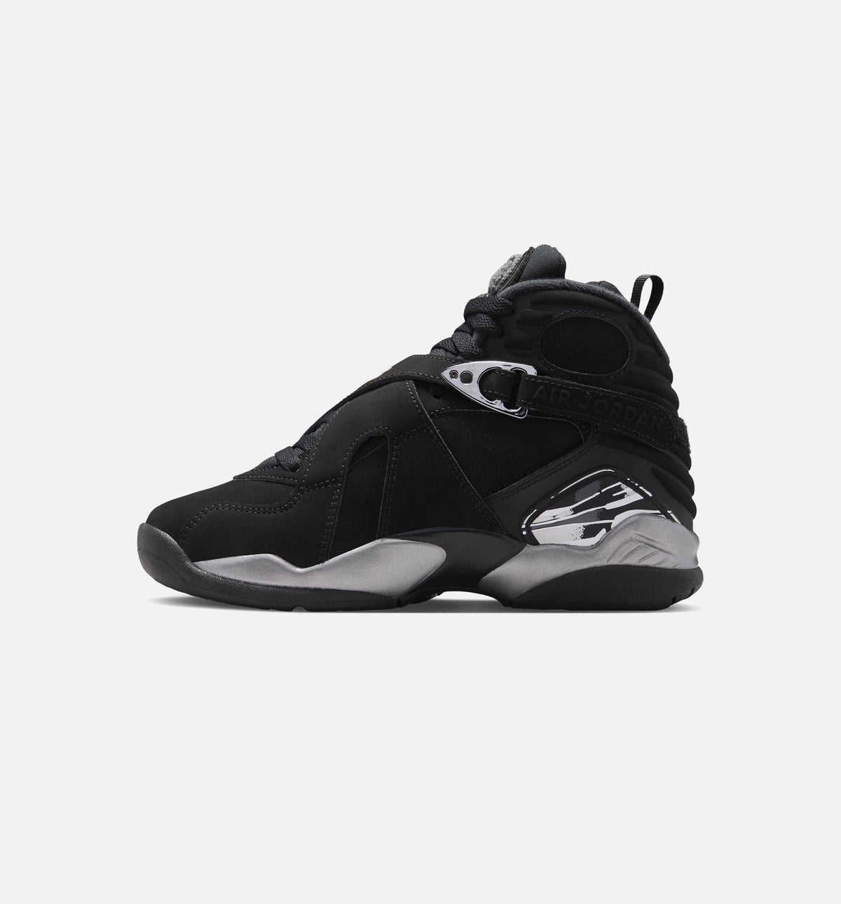 Air Jordan 8 Retro Chrome Black and Light Graphite Grade School Lifestyle Shoe